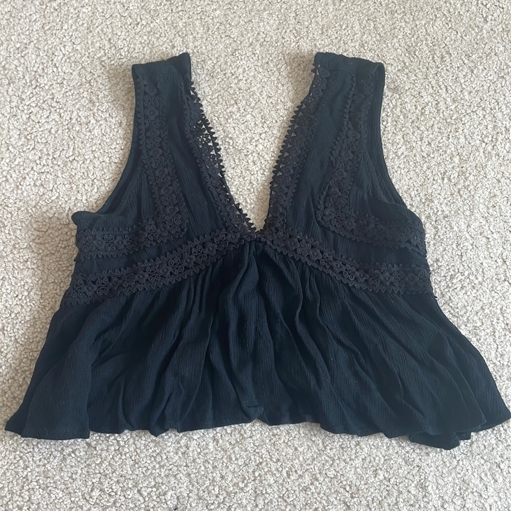 Black crochet top
